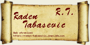Raden Tabašević vizit kartica
